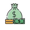 Money Line Clipart Hd PNG, Money Vector Illustration With Filled Line Design Isolated On White Background Money Clip Art, Money Clipart, Money, Business PNG Image For Free Download
